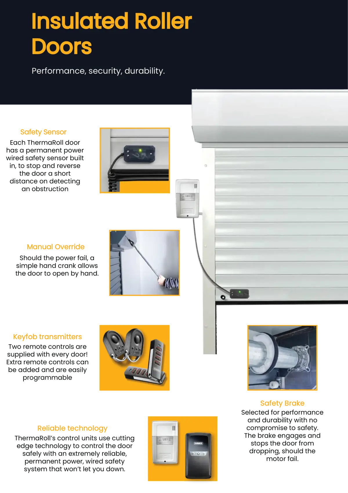 ThermaRoll insulated garage door specifications