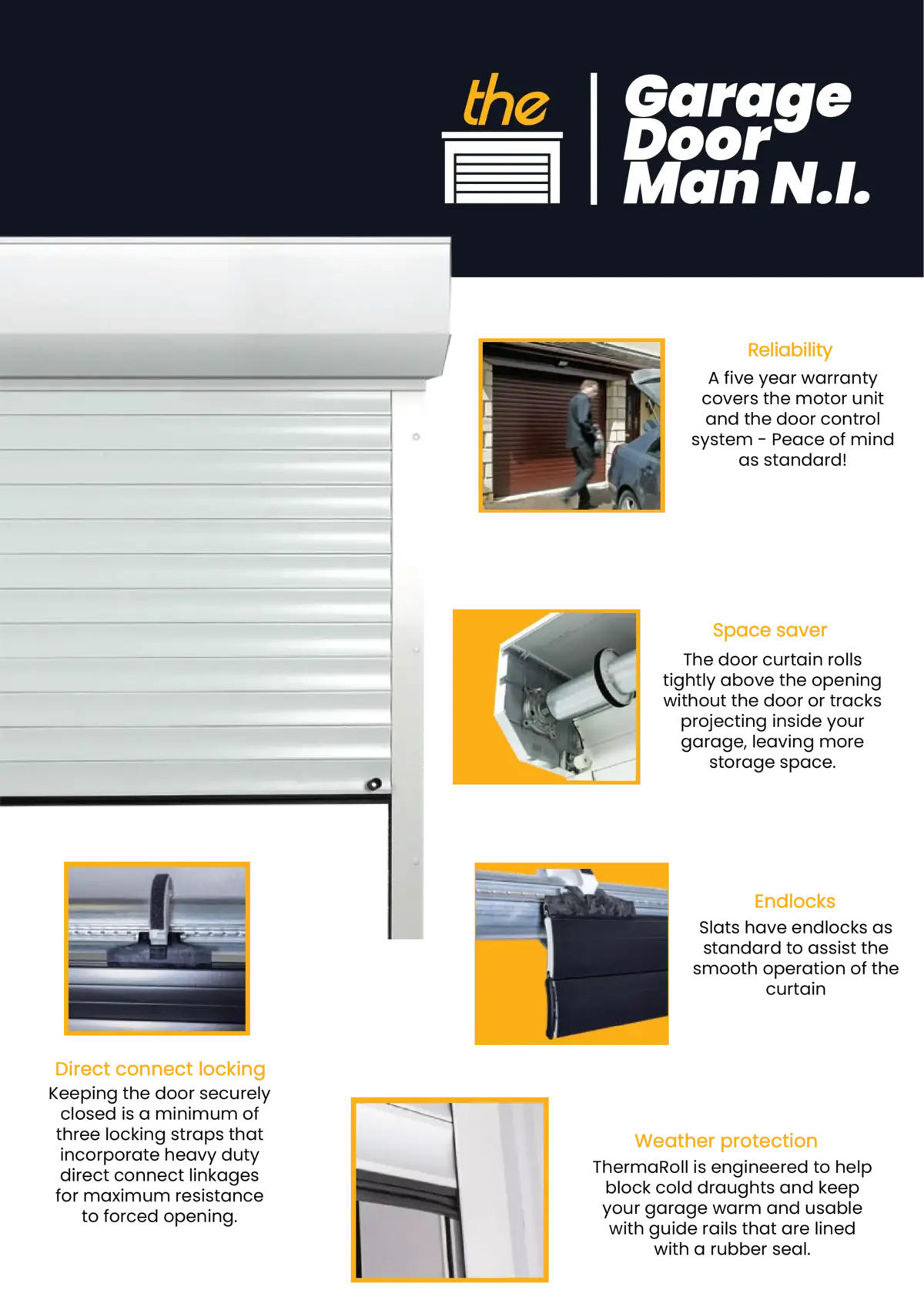 ThermaRoll insulated garage door Specifications