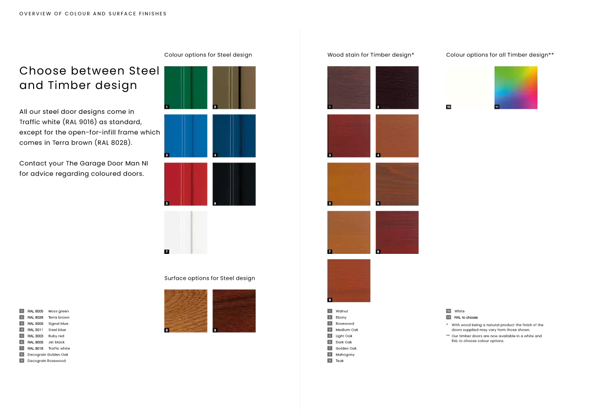 Up and over colours pallet 
