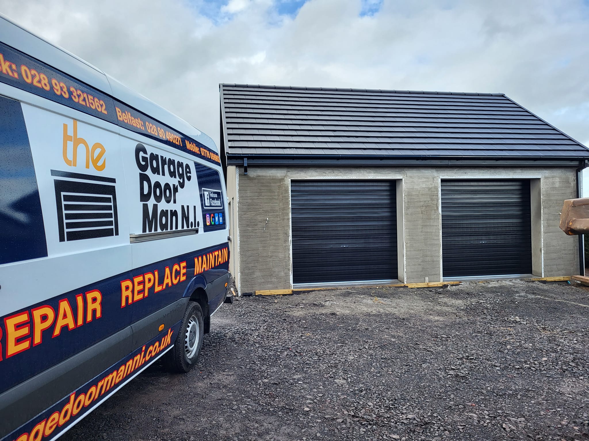 Double Garage Door and Van Belfast