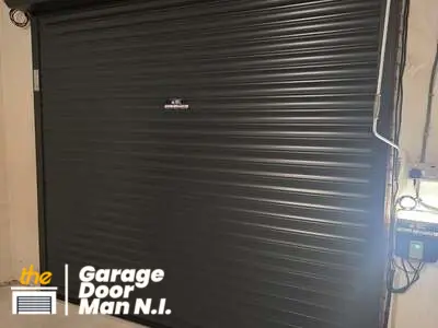 Black Hormann automatic roller garage door in Belfast