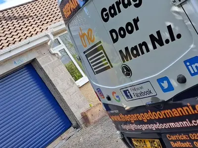 Insulated Roller Garage Door In Carrickfergus in Blue